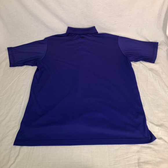 Men's Adidas Golf Striped Short Sleeve Polo Shirt Size XL Purple Black - Picture 4 of 5